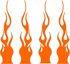 4PCS Flame Reflective Sticker,Car Flame Decals,Waterproof Self Adhesive Racing S
