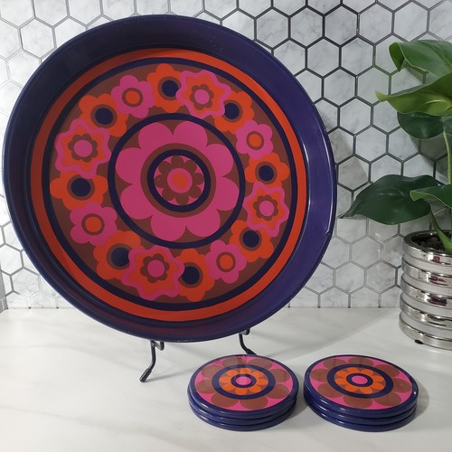 Vintage JRM Design Lollipop Tray with Six Coasters by Ian Logan READ