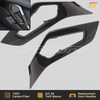 Scopione Carbon Fiber Interior Door Handles Pull Trim for