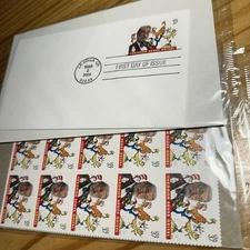 VTG First Day Of Issue Dr Seuss Stamped Envelopes x10 Sheet La Jolla Ca Mar 2004