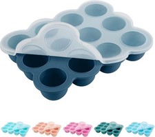 Silicone Freezer Tray with Lid 1.5oz x 12 Pods Midnight Blue Baby Food