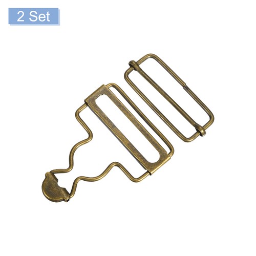 Overall Buckles, 2 Sets Retro Suspender Replacement Buckles 38mm, Bronze Tone - Bild 3 von 6