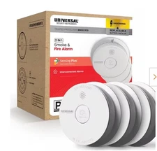 Universal Standard Smoke and Fire Alarm,3 Pack (Hardwired)