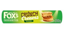 Fox's Favourites Crunch Creams Biscuits - Ginger 200g X 12 pack- Full Box - PMP