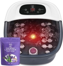 Foot Spa Bath Massager with Heat Bubbles and Vibration Massage and Jets, 16 OZ