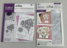 Crafter's Companion Gemini stamp and die set Barberton Daisy Flower Sentiments