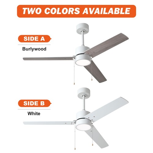 52 Inch Indoor Ceiling Fan with Light, Pull-Chain Hanging Fans, Remote Contro... - Picture 3 of 6