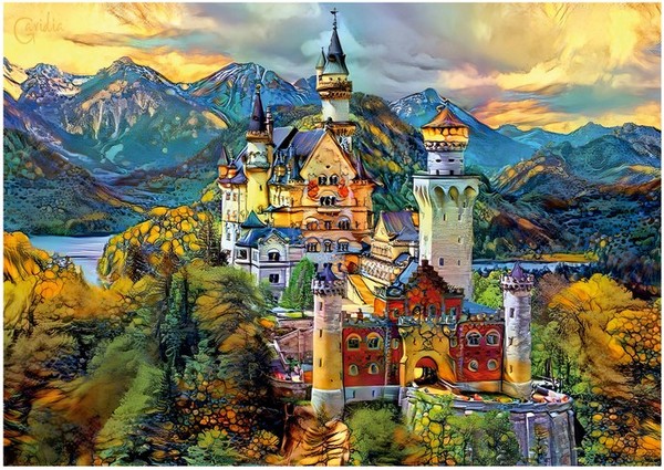 Puzzle (1000 T.) Schloss Neuschwanstein (Educa) Neu/Ovp-image