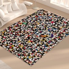 Mickey Mouse Print Foldable Rectangular Floor Mat Rug Carpet Non-Slip Backing