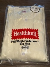 50s Vtg Healthknit Long Sleeve Ankle Length Unionsuit Cotton XL 46-48 Underwear