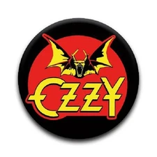 1.25" Pinback Button Ozzy Osbourne - Bat Round (Pins Approx. 32mm)