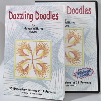 DAZZLING DOODLES Helga Wilkins Embroidery Sewing CD-ROM 30 Designs in 11 Formats