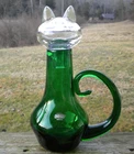 Blenko Glass Cat - Blenkat Decanter 2516 - Clover
