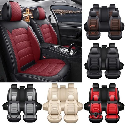 For Honda Accord Civic CRV HRV Full Set Leather Seat Cover &Steering Wheel Cover
