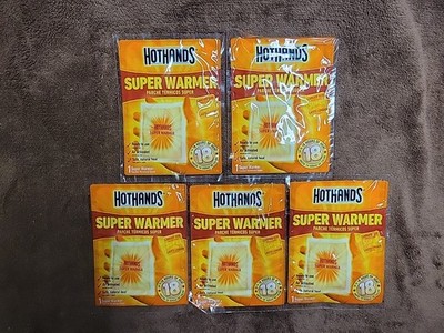 5 Pack HotHands SUPER Hand and Body Warmers Safe Natural Odorless Heat Hot Hands