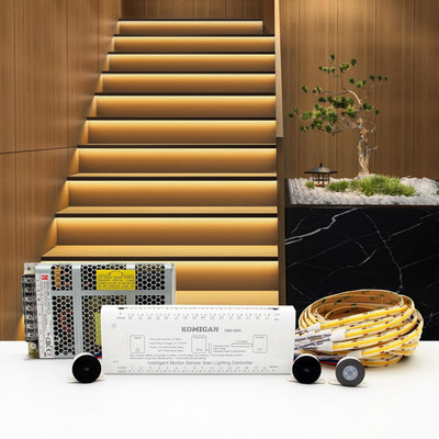 Smart Motion LED Stair Lighting Kit, 40'' Cuttable Warm White Strip for 20 Stairs