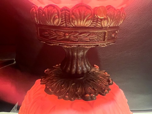 Fenton "Poppy" PINK COLOR Custard Glass GWTW Lamp GREAT Condition - Picture 7 of 10