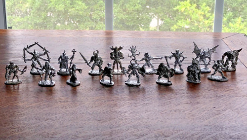 Vintage Metal Fantasy Miniatures Lot x16 Oldhammer Chaos Demon Warriors No Paint