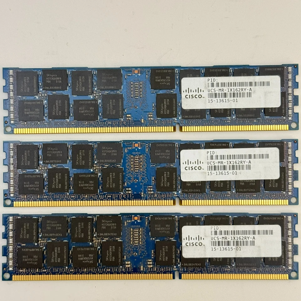 Cisco 16GB DDR3 PC3L-12800R 1600MHz ECC Reg Server Memory Lot of 3 - Image 2 of 2
