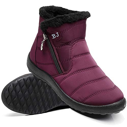 Women Men Lightweight Snow Boots Winter Anti-Slip Ankle Booties Waterproof