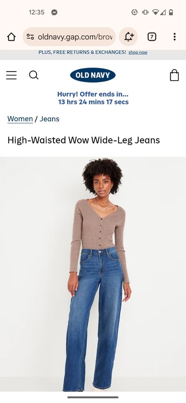 Old Navy Blue Jeans High Waisted 10 Short Wide Leg New