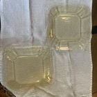 Indiana Glass LORAIN Basket Yellow 2 Dinner or salad Plates 10-1/2" or 8.75"