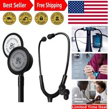 Dual-Head Stethoscope, High-Precision Sound in Triple Black - For Medical Pro...