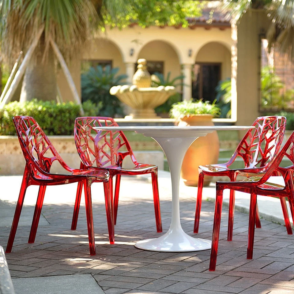 Set 2 sedie in policarbonato trasparente interno impilabili design moderno ZELDA - Immagine 4 di 4