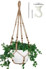43 Inches Macrame Planter Hanger Large for 12 inch Pot + Swag Hook (Extra Lon...