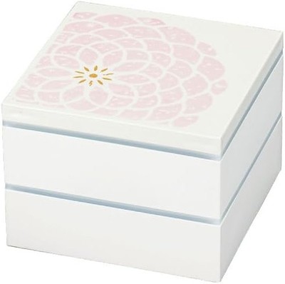 HAKOYA 2-Tier Jubako Bento Box 15cm Pearl Hanaka Pink Made in Japan