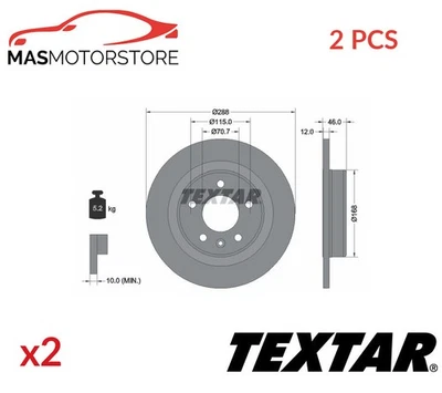 BREMSSCHEIBEN SATZ PAAR HINTEN TEXTAR 92314603 2PCS A FÜR OPEL INSIGNIA B - Bild 1 von 4
