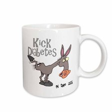 3dRose Kick Diabetes In The Ass Awareness Ribbon Cause Design Mug