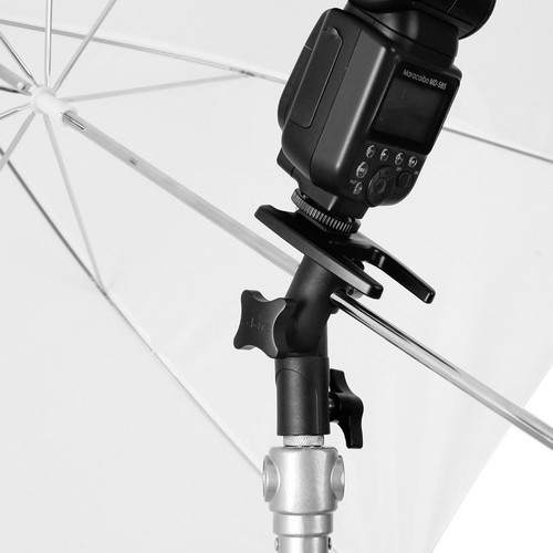 E Type 1/4"-3/8" Screw Hot Shoe Umbrella Holder Bracket Flash Light Stand Mount - Picture 9 of 11