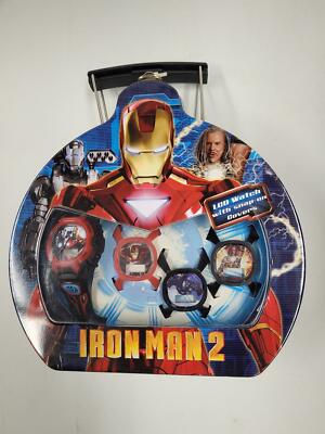 Marvel- Iron Man Tin Box, LCD Watch With Snap-On Covers