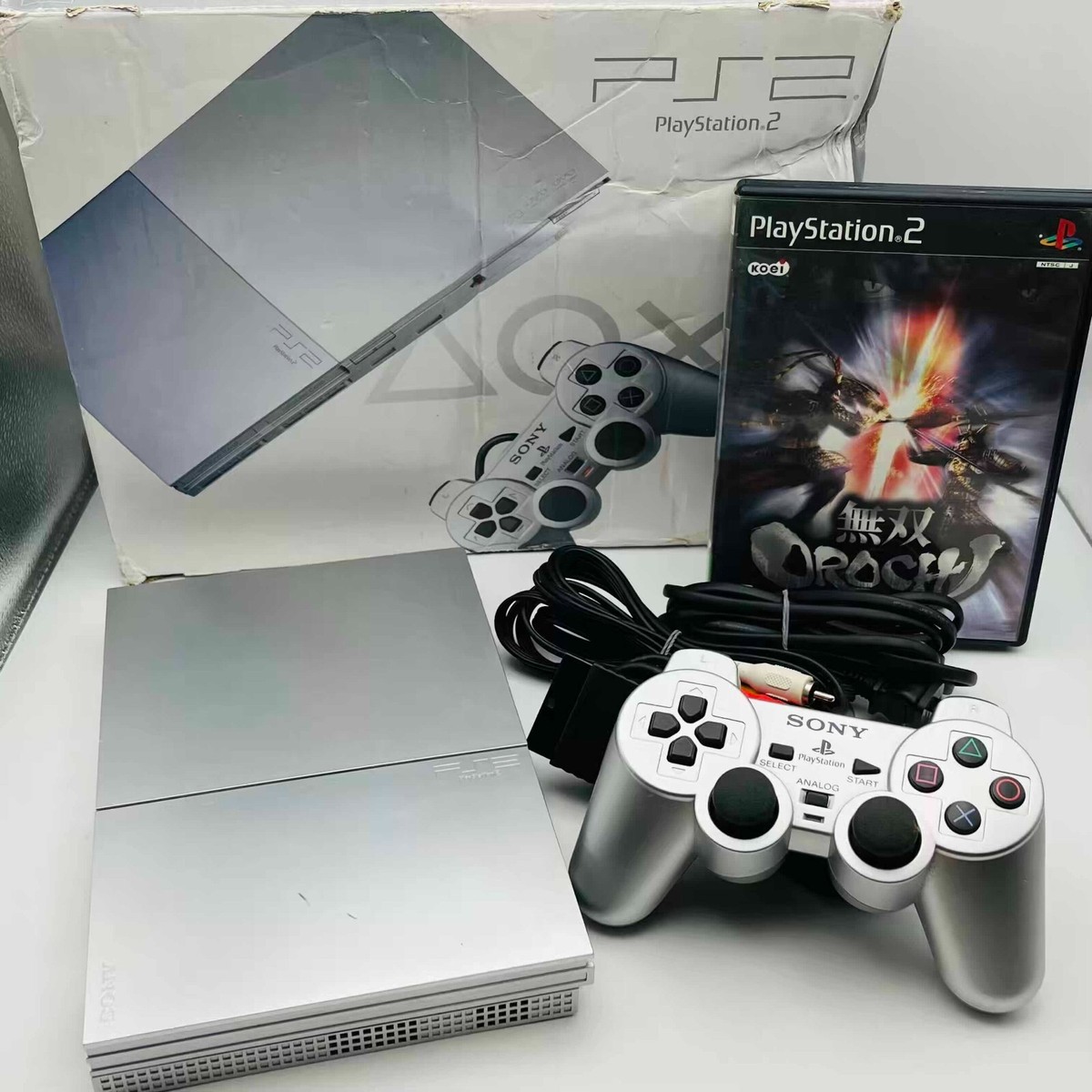 Sony Playstation 2 SCPH-90000 Satin Silver Console NTSC-J Sony Playstation 2 SCPH-90000 Satin Silver Console NTSC-J