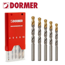 Image of DORMER A002 Set A08910 HSS Jobber Drill Set TiN Coated 5 PCS - 4,5,6,8,10MM