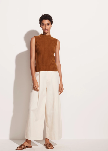$245 NWT Vince High Neck Cashmere Shell Tank Sleeveless Bronze Pullover sz XXS - Picture 4 of 9