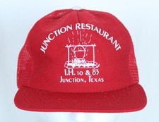 Junction Restaurant Junction Texas TX Red Mesh Snapback Trucker Hat Ball Cap