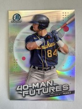 2021 Bowman Chrome Baseball 40-Man Futures Holo #FM-F11 Hedbert Perez Brewers