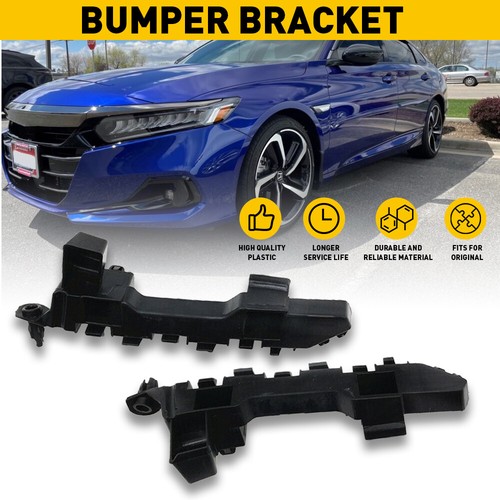 2pcs Front Bumper Bracket Left+Right Side Fits For 2018-2021 Honda Accord Black