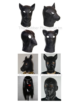 Latex Fetisch Masken Kapuze Weiblich Puppe Hund Welpe Play Kostüm Gimp Mann Pig