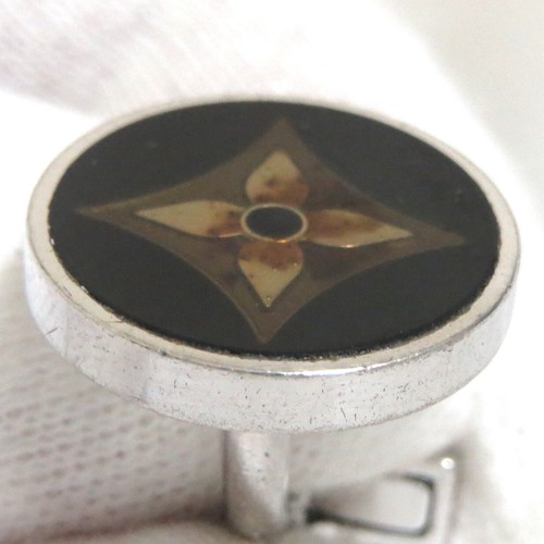 Auth Louis Vuitton Button de Manchette Fleur Cufflinks M64581 Sterling Silver Bl - Picture 5 of 20