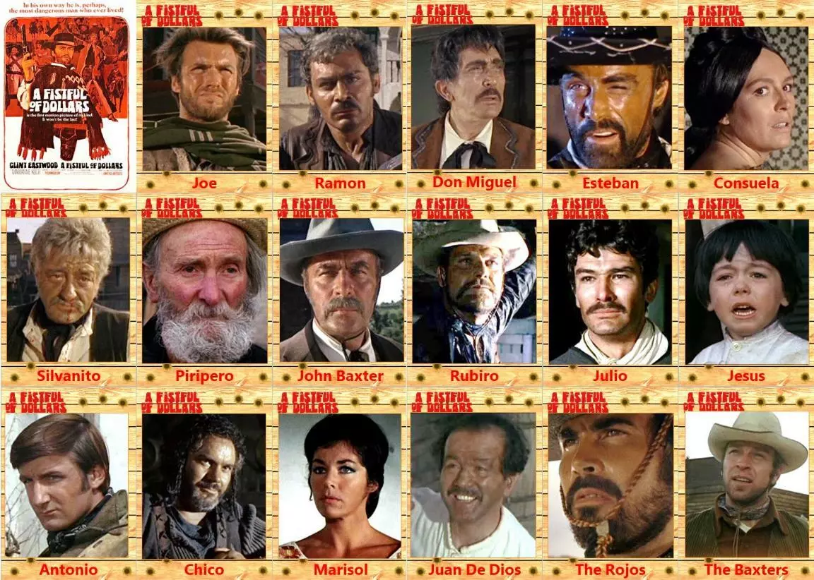 A Fistful of Dollars movie trading cards Spaghetti Western