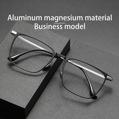 Gafas De Lectura Clásicas Aluminio Titanio Contra Azul Hombres Lentes Graduadas
