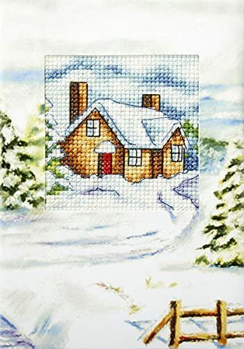 Orchidea Cross Stitch Kit - Christmas Card, House in Winter 6208