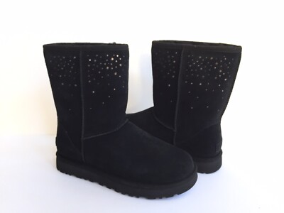 UGG CLASSIC SHORT STARGIRL PERF BLACK BOOT US 6 / EU 37 / UK 4