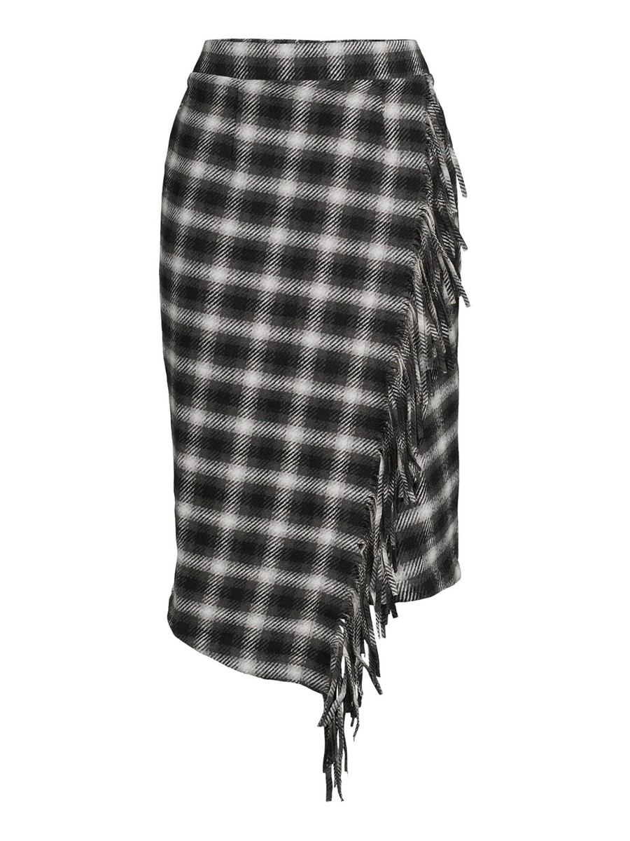 Wrap Skirt Plaid Skirt Asos Time And Tru Women Fringed Faux Wrap