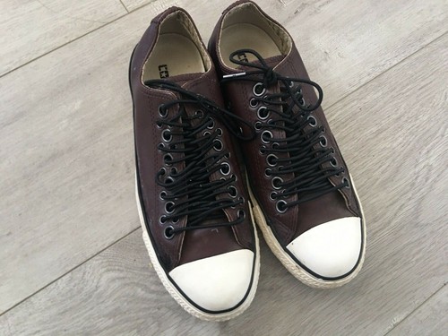 converse dark brown leather