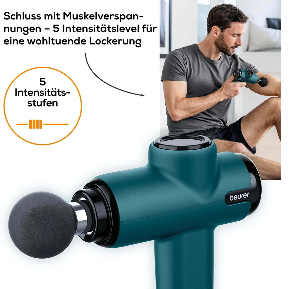 Beurer MG 99 MASSAGE GUN compact Handliche Massagepistole mit 4 Aufsätzen (65003 - Bild 3 von 4
