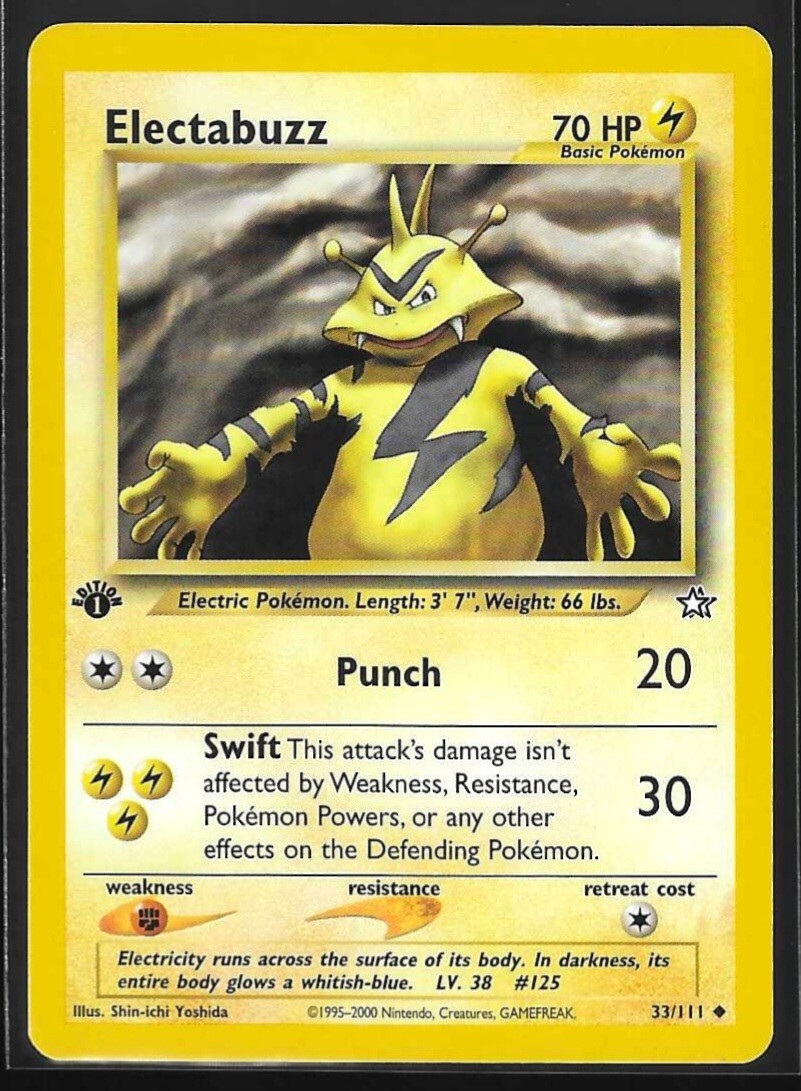 Electabuzz 33/111 1st Edition Neo Genesis Uncommon - WOTC - Pokemon Card - NM